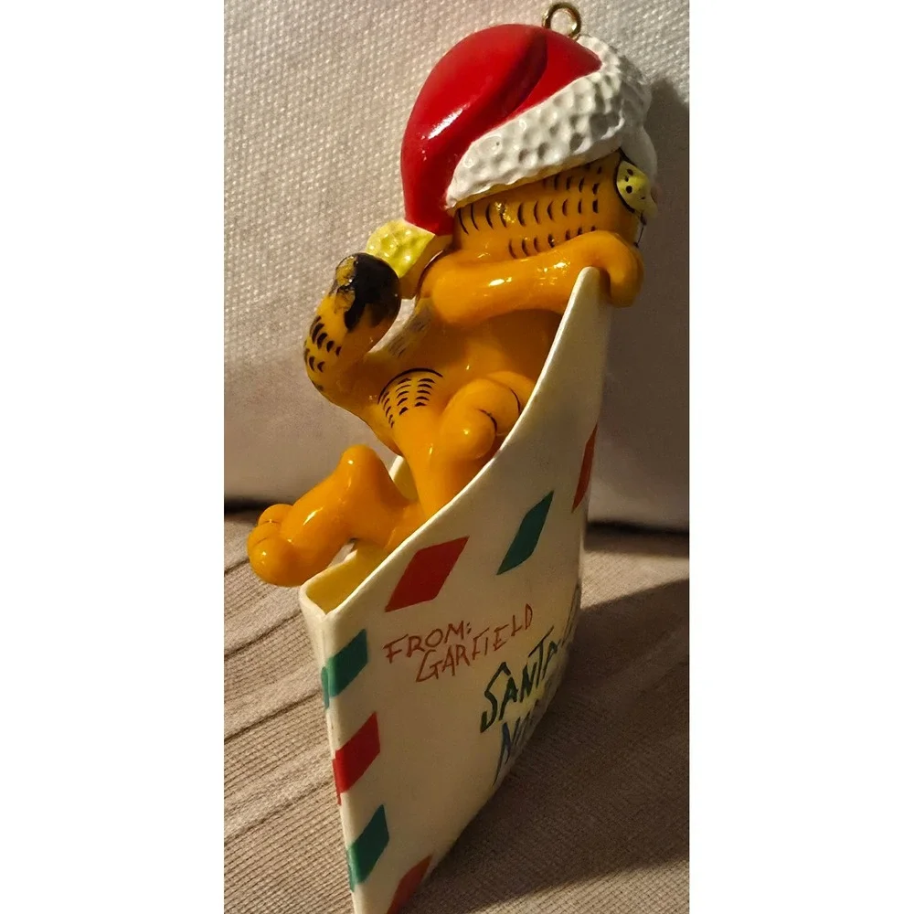 Vintage 1981 Garfield Santa Claus North‎ Pole Envelope Christmas Ornament Odie